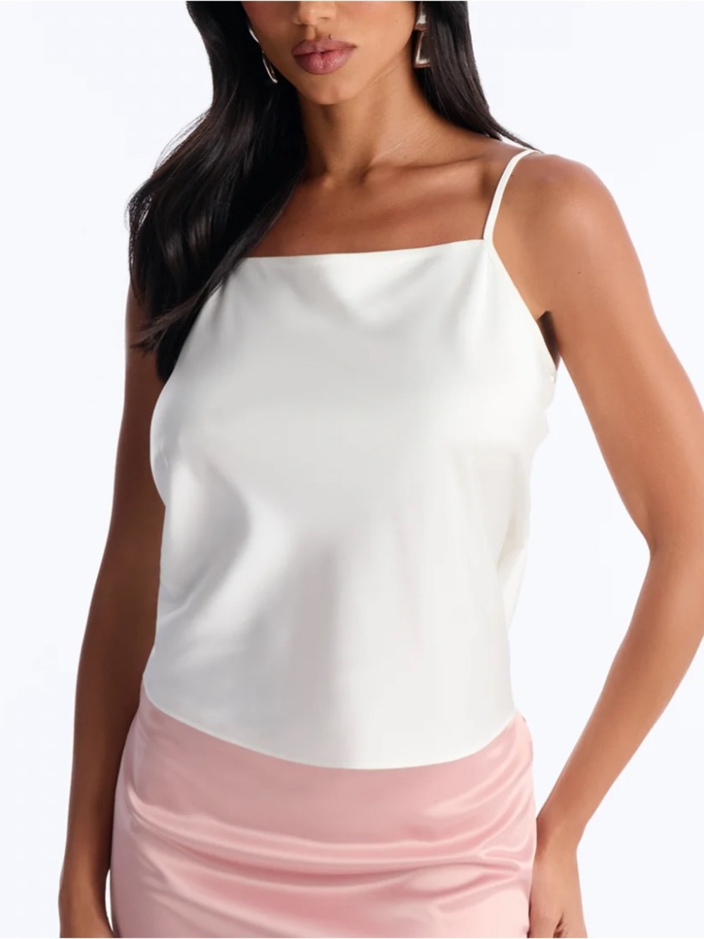 White Satin Cami Top L
